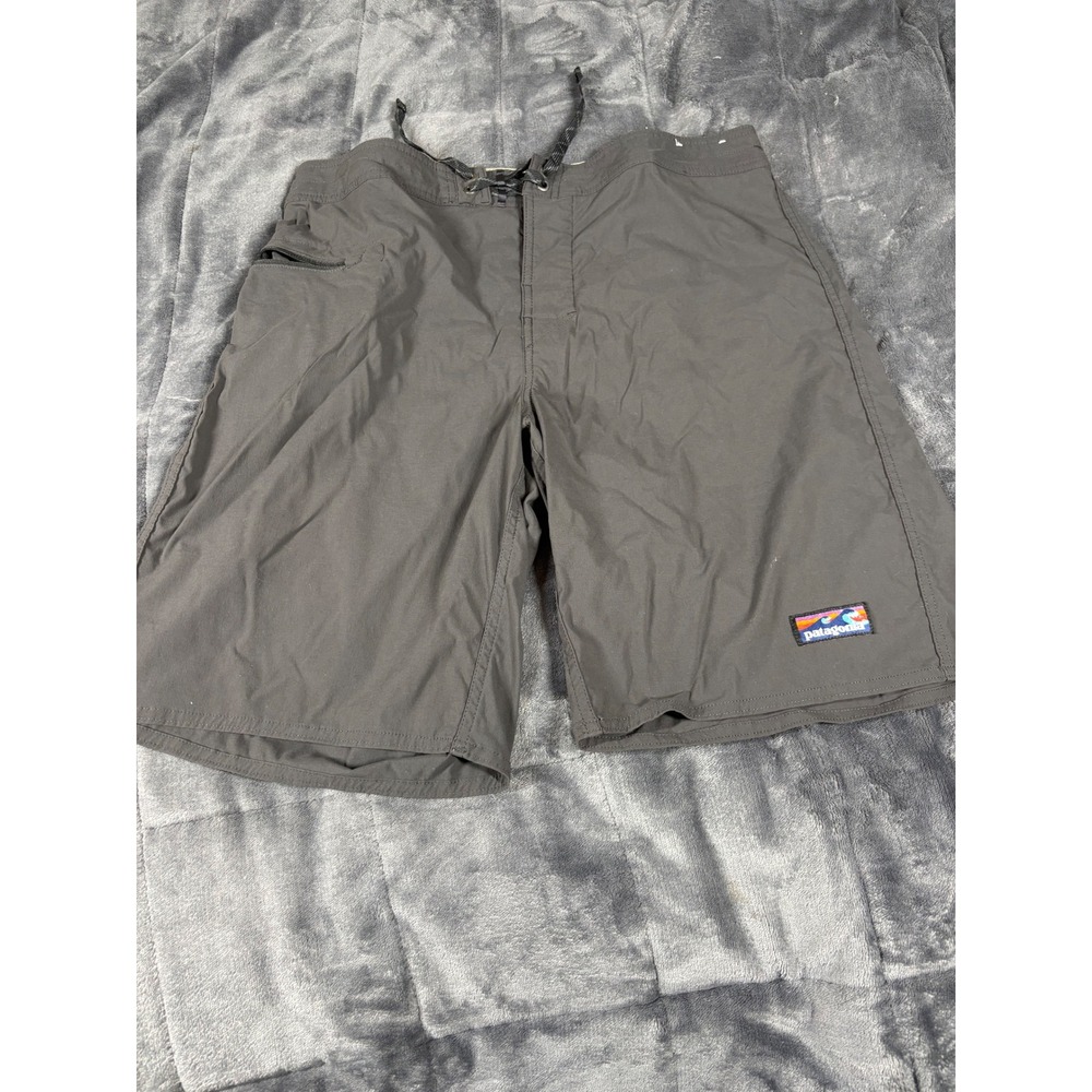 Patagonia Mens Worn Wear Board Shorts Gray 36 Nylon Stretch Swim Trunks 5576